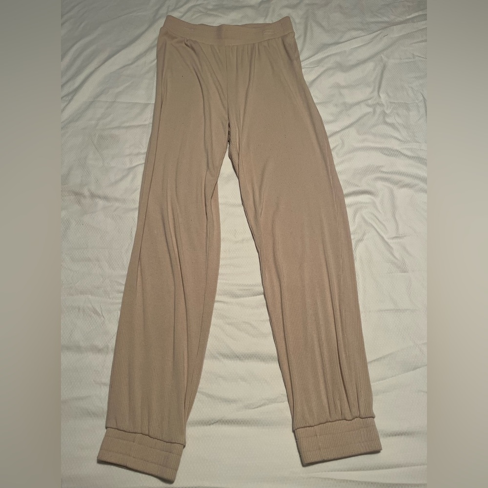 crème cotton pants